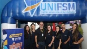 Alunos de Fisioterapia do Centro Universitário Santa Maria realizam ação no Circuito UniCred de Beach Tennis Paraíba.