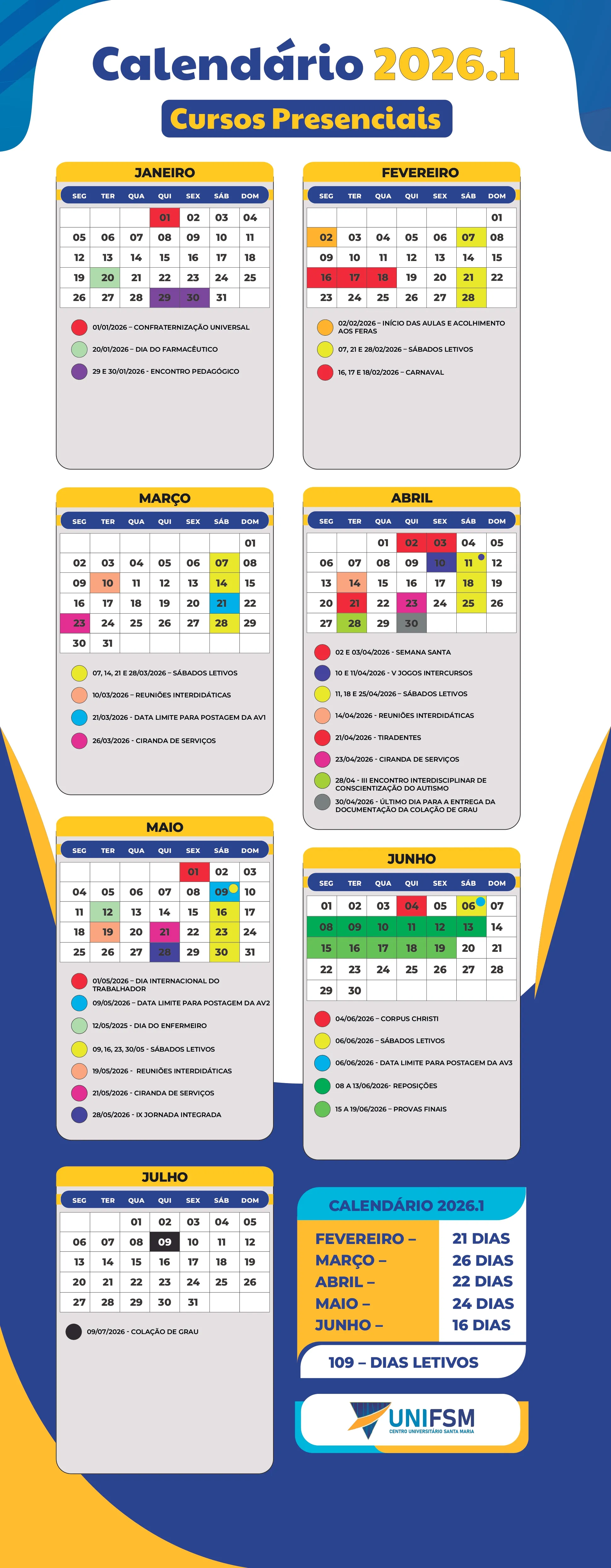 Calendário Acadêmico 2026.1