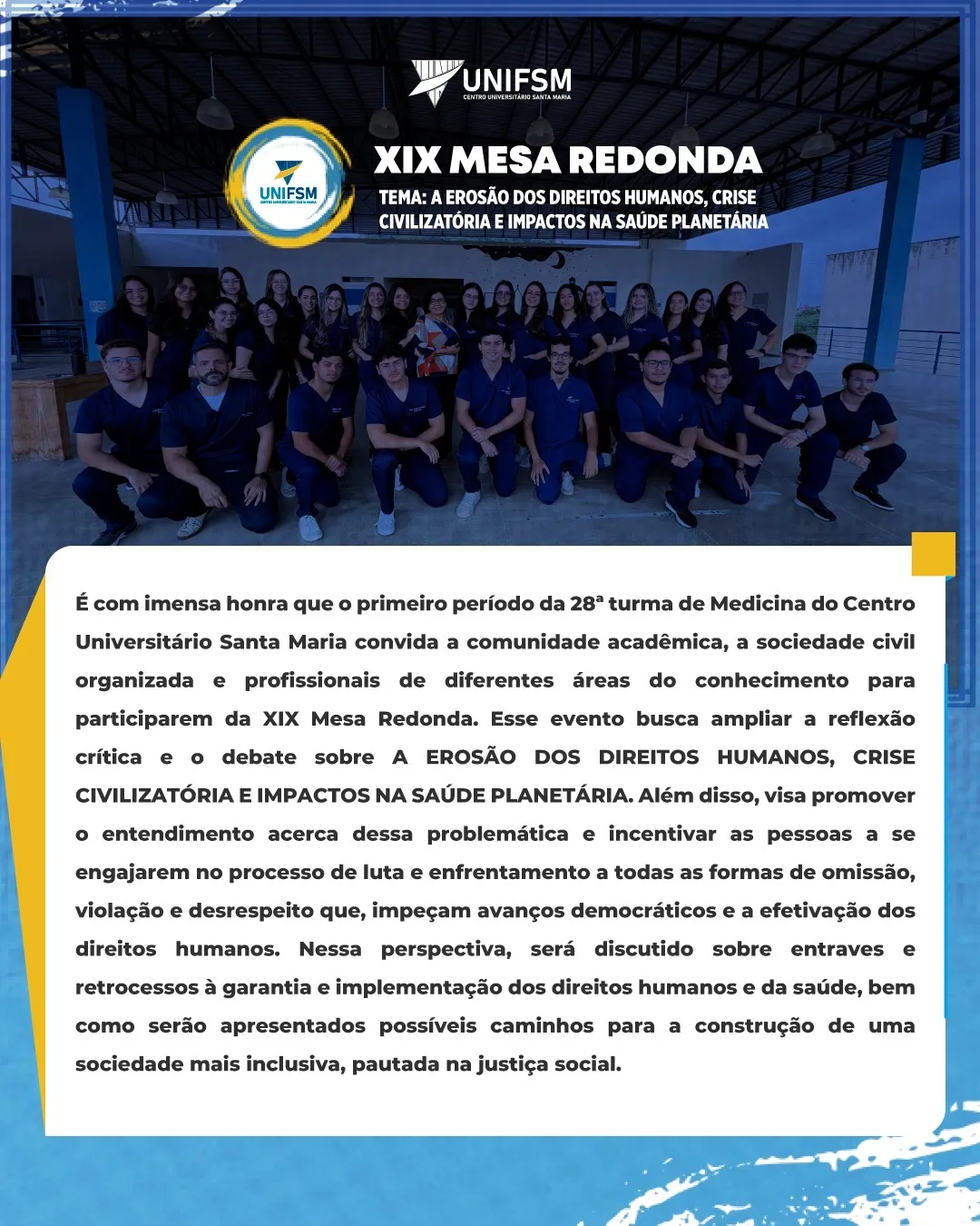 XIX Mesa Redonda do UNIFSM promove debate sobre direitos humanos e saúde planetária